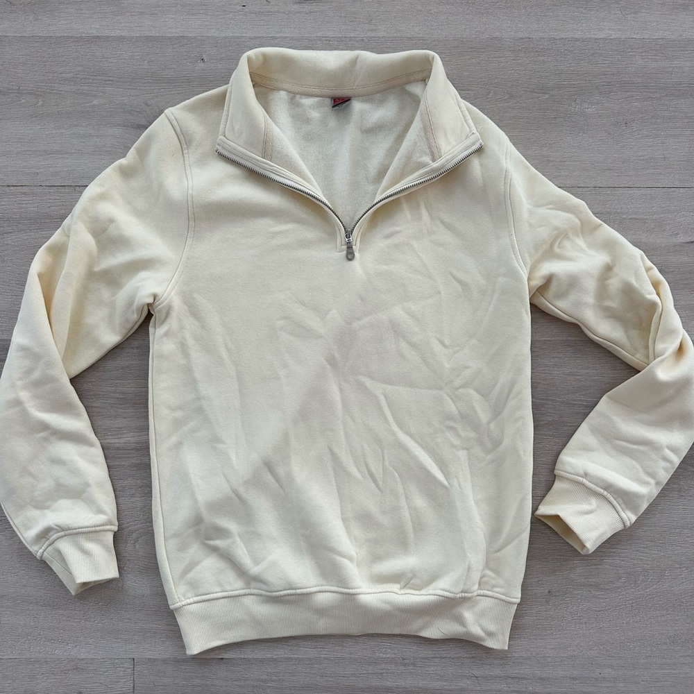 Men's Cream Half-Zip Sweater